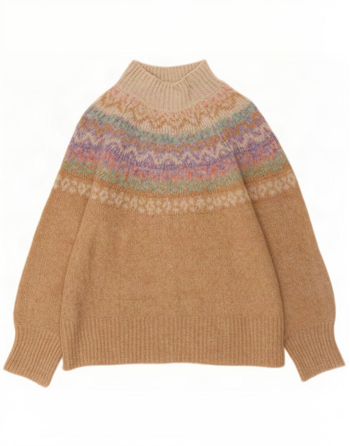 Maglione maglione a collo alto da donna Marks & Spencer UK 10 piccolo Beige
