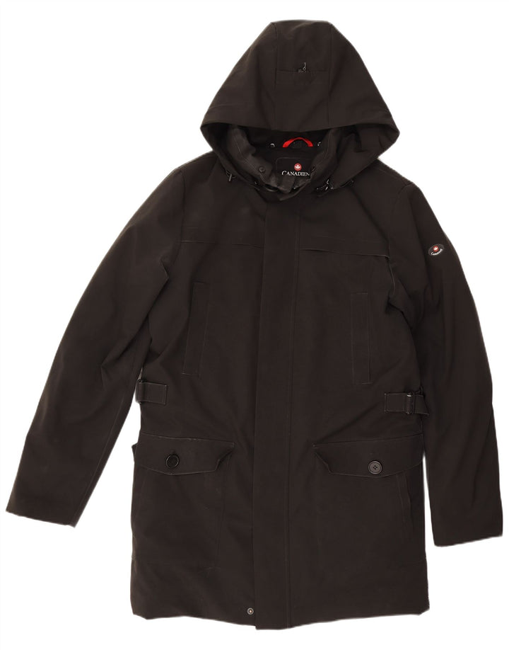 Canadiens Cappotto imbottito con cappuccio da uomo IT 46 Small Nero Poliestere