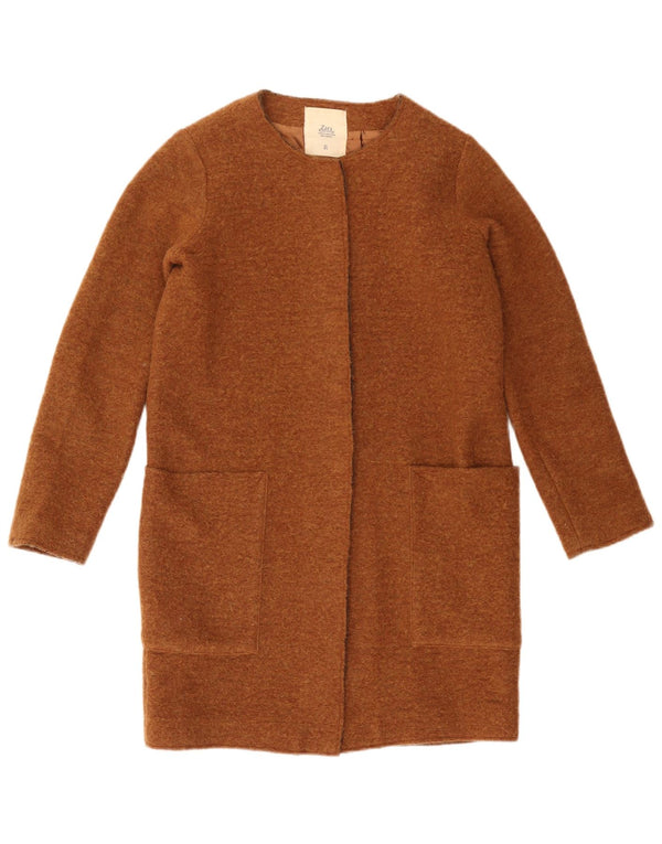 Cappotto ZARA Donna UK 10 Piccolo Marrone