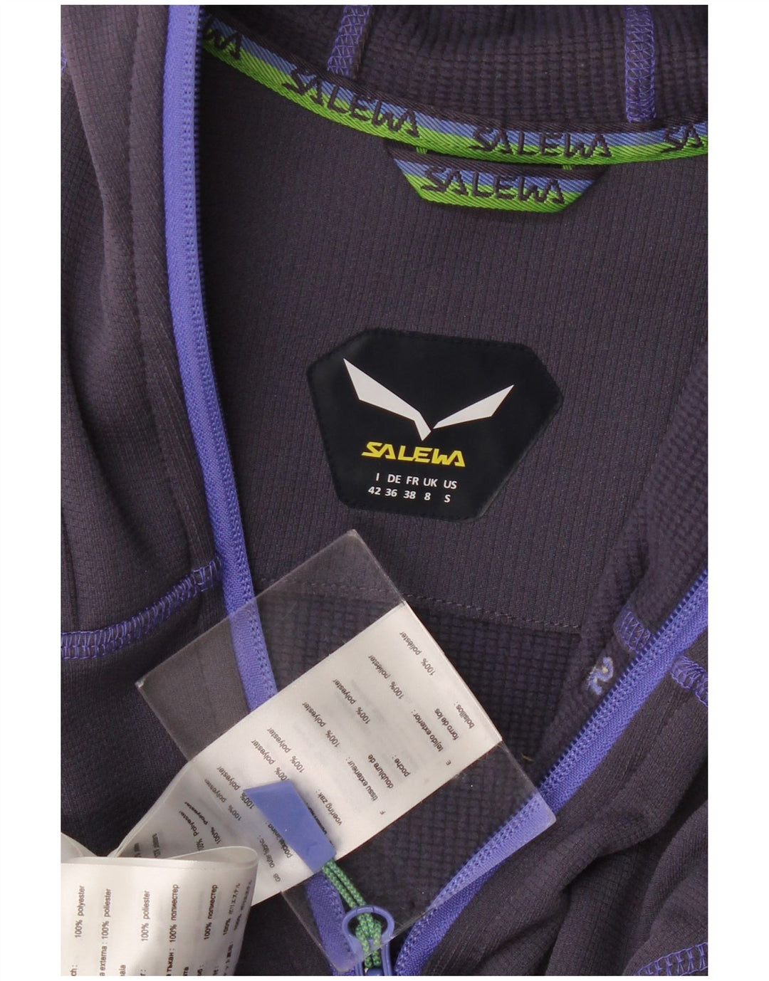 Giacca da ginnastica con cappuccio Polarlite da donna SALEWA UK 8 Small Blu Navy