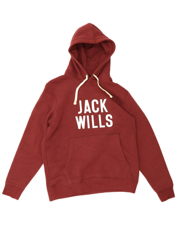 Maglione con cappuccio grafico da uomo Jack Wills in cotone bordeaux medio