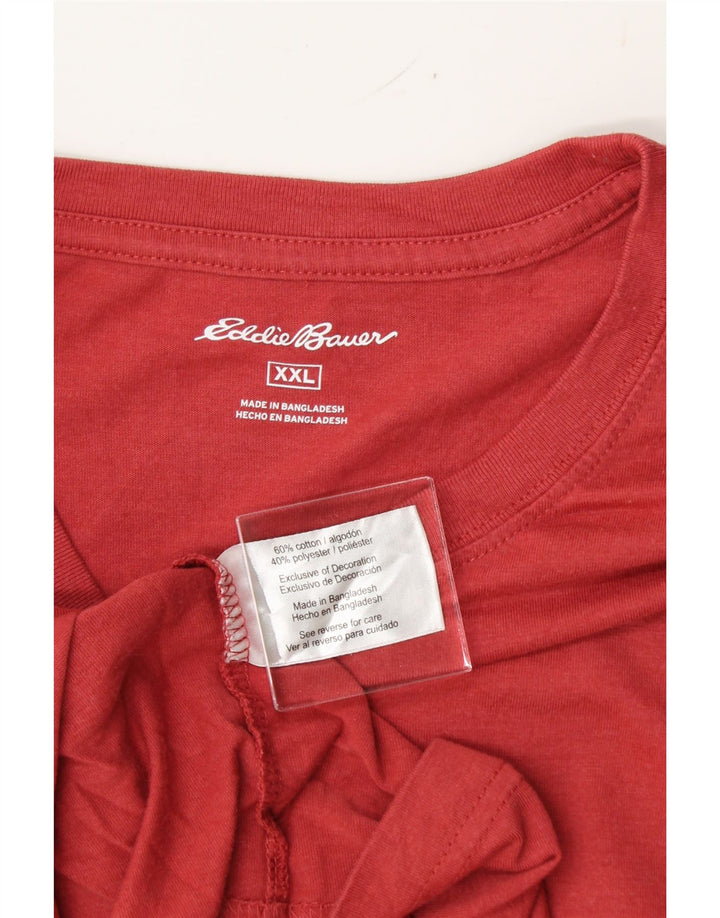 EDDIE BAUER Mens T-Shirt Top 2XL Red Cotton Vintage Eddie Bauer and Second-Hand Eddie Bauer from Messina Hembry 