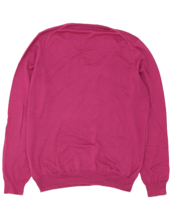 Maglione Zara da uomo con scollo a V grande in cotone viola