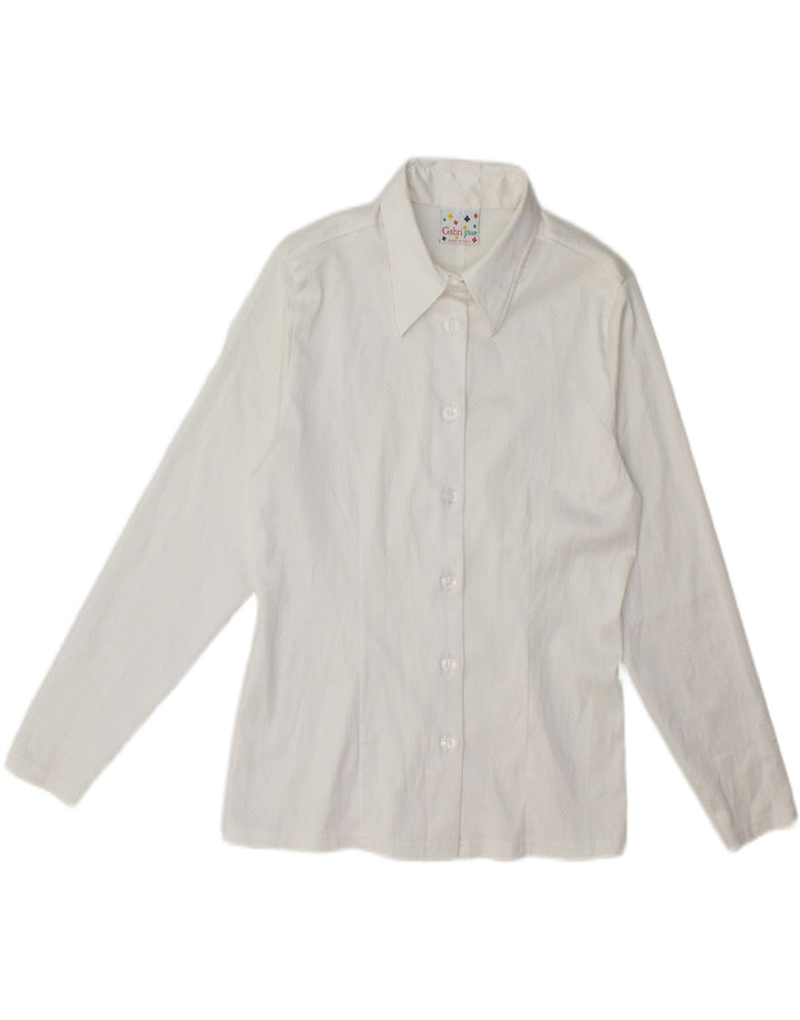 VINTAGE Womens Shirt Blouse UK 12 Medium White Vintage Vintage and Second-Hand Vintage from Messina Hembry 