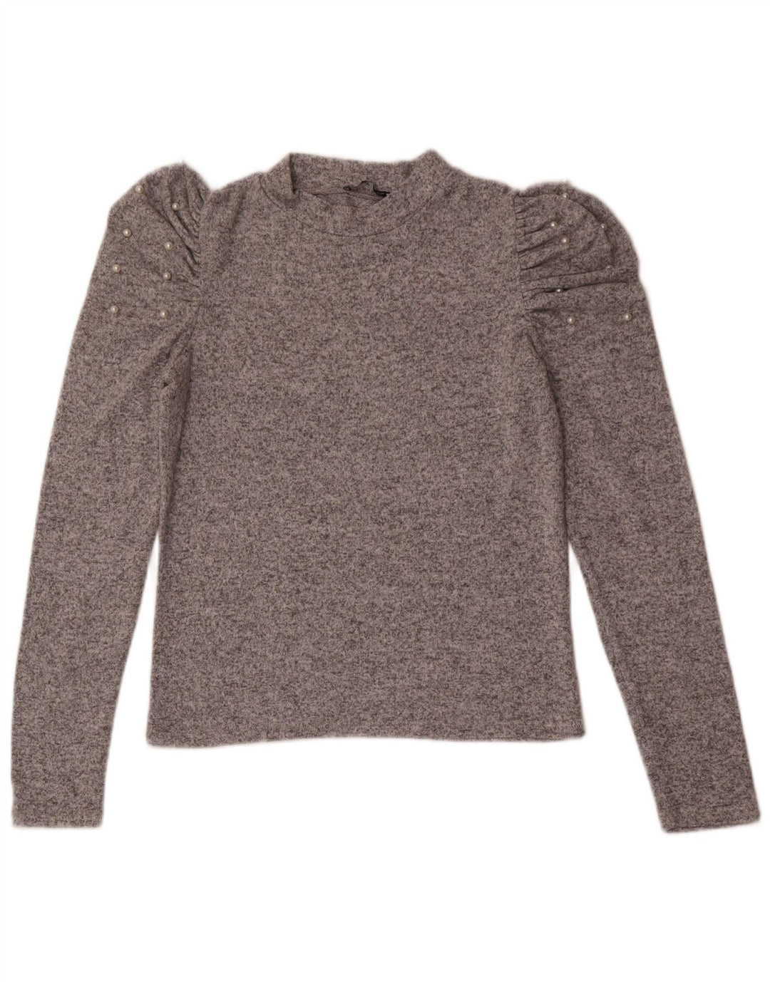 Top Zara da donna a maniche lunghe UK 12 Grigio medio