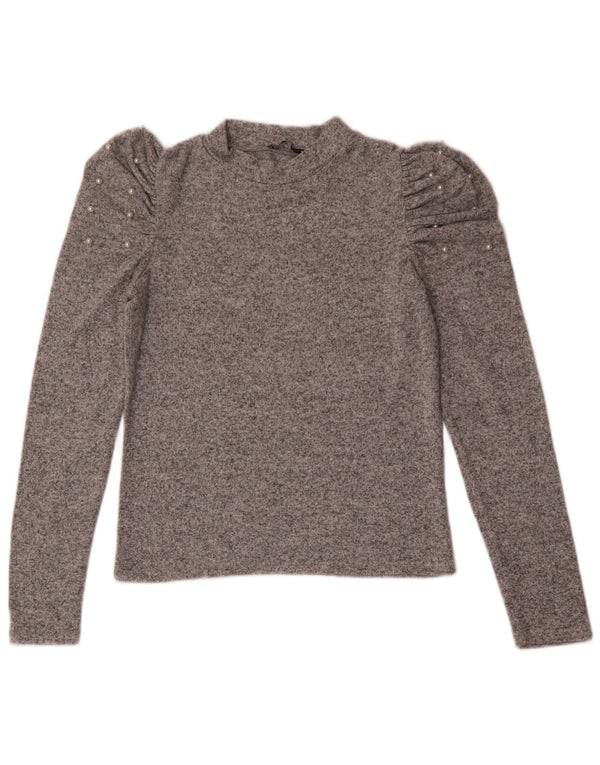 Top Zara da donna a maniche lunghe UK 12 Grigio medio