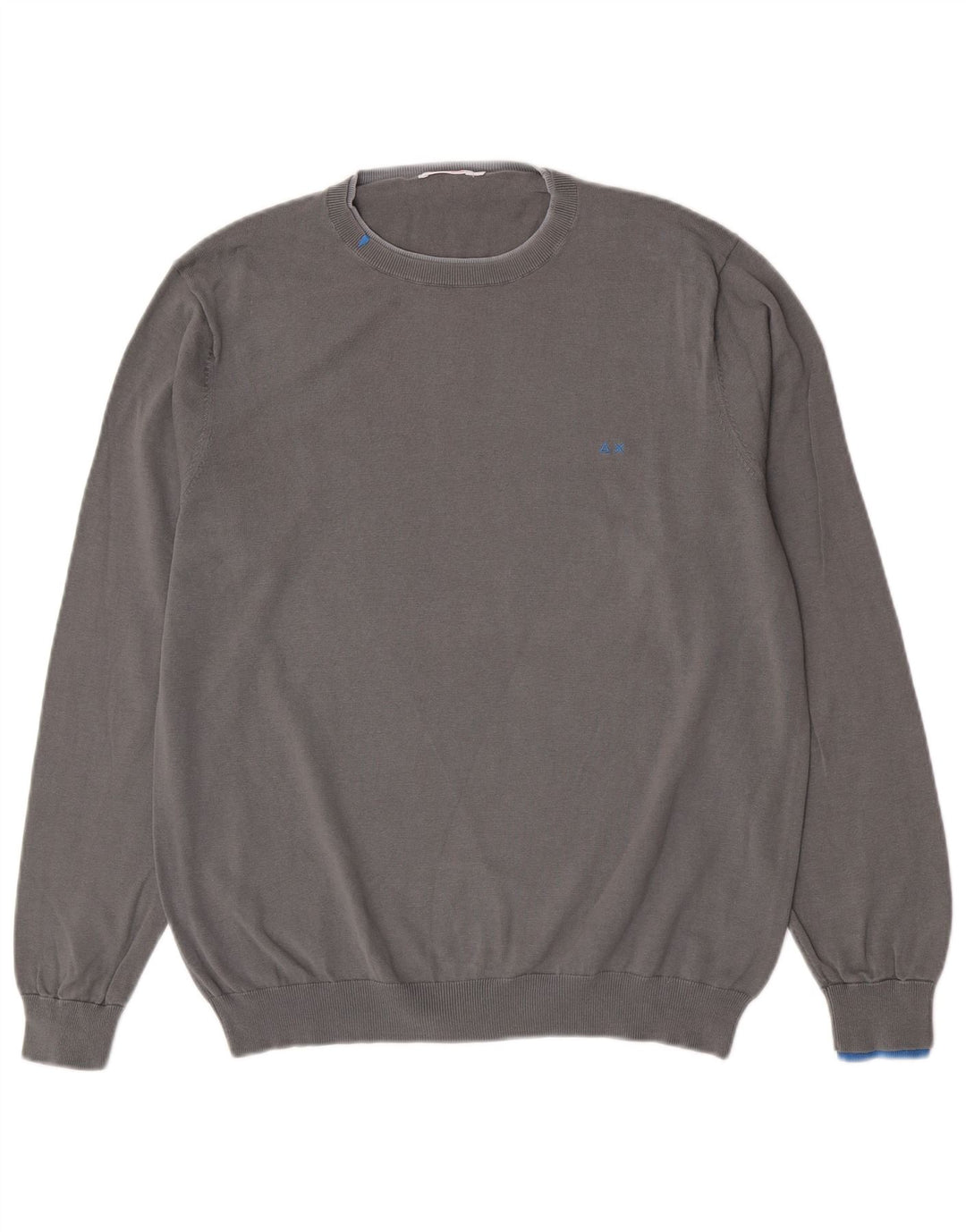 Maglione maglione girocollo da uomo Sun68 grande cotone grigio