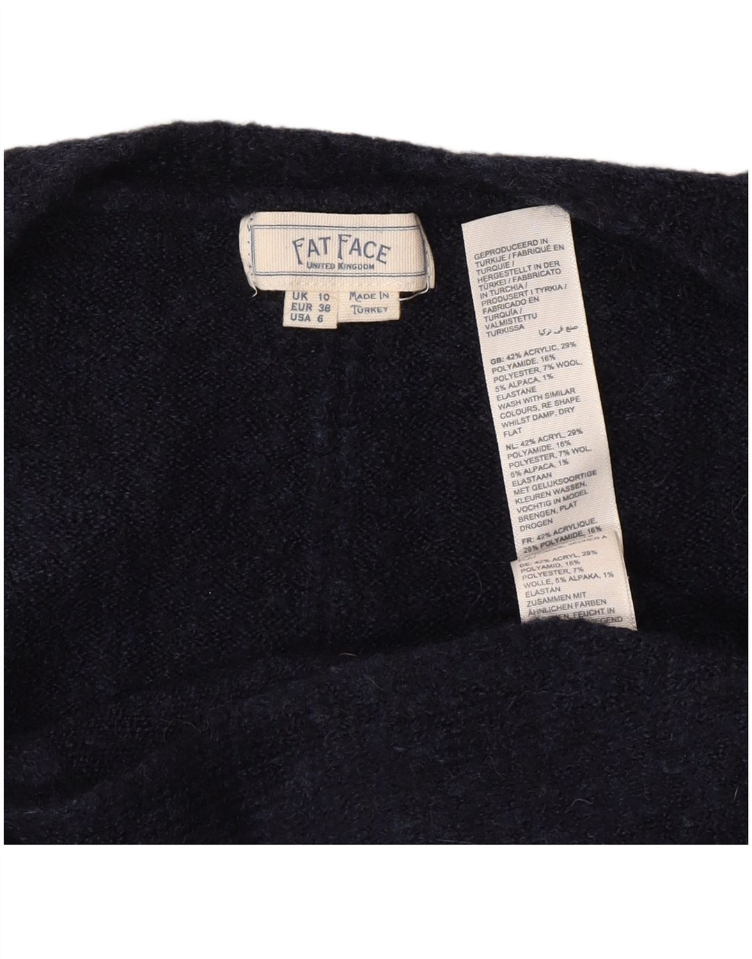 Maglione cardigan aperto oversize da donna Fat Face UK 10 piccolo blu navy