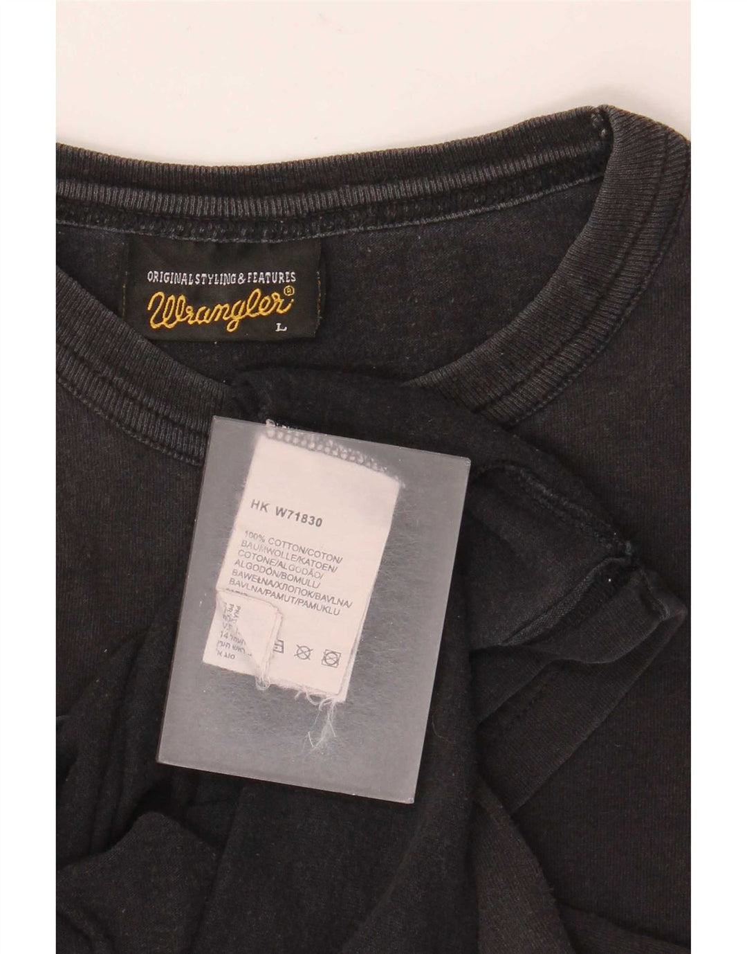 T-shirt grafica da uomo Wrangler Top grande in cotone nero