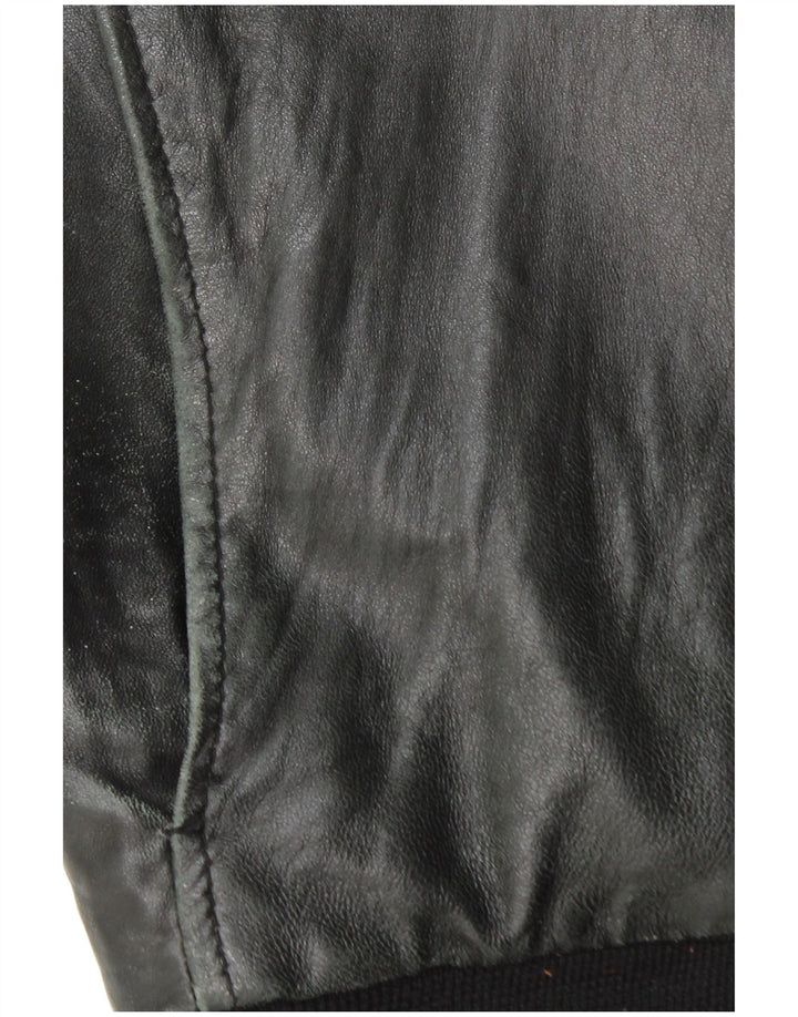 Giacca in pelle vintage da uomo UK 44 2XL Pelle nera