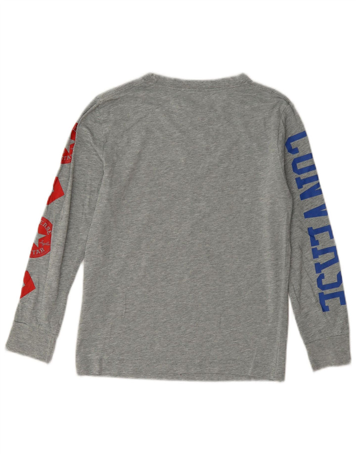 Converse Top grafico da bambino a maniche lunghe 8-9 anni piccolo in cotone grigio