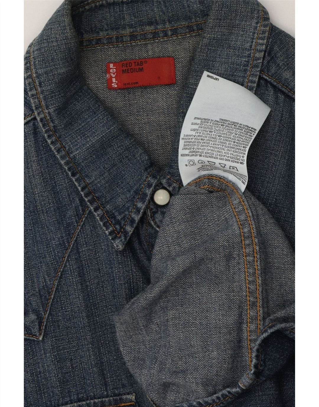LEVI'S Camicia di jeans da uomo in cotone blu medio
