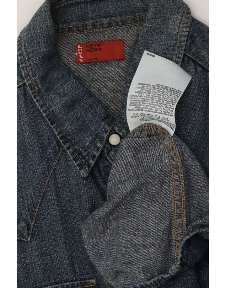 LEVI'S Camicia di jeans da uomo in cotone blu medio