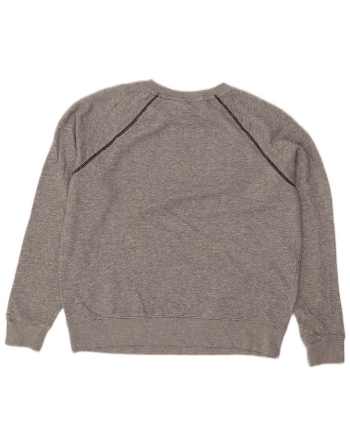 Felpa da donna FILA Maglione UK 16 Grande cotone chiazzato grigio