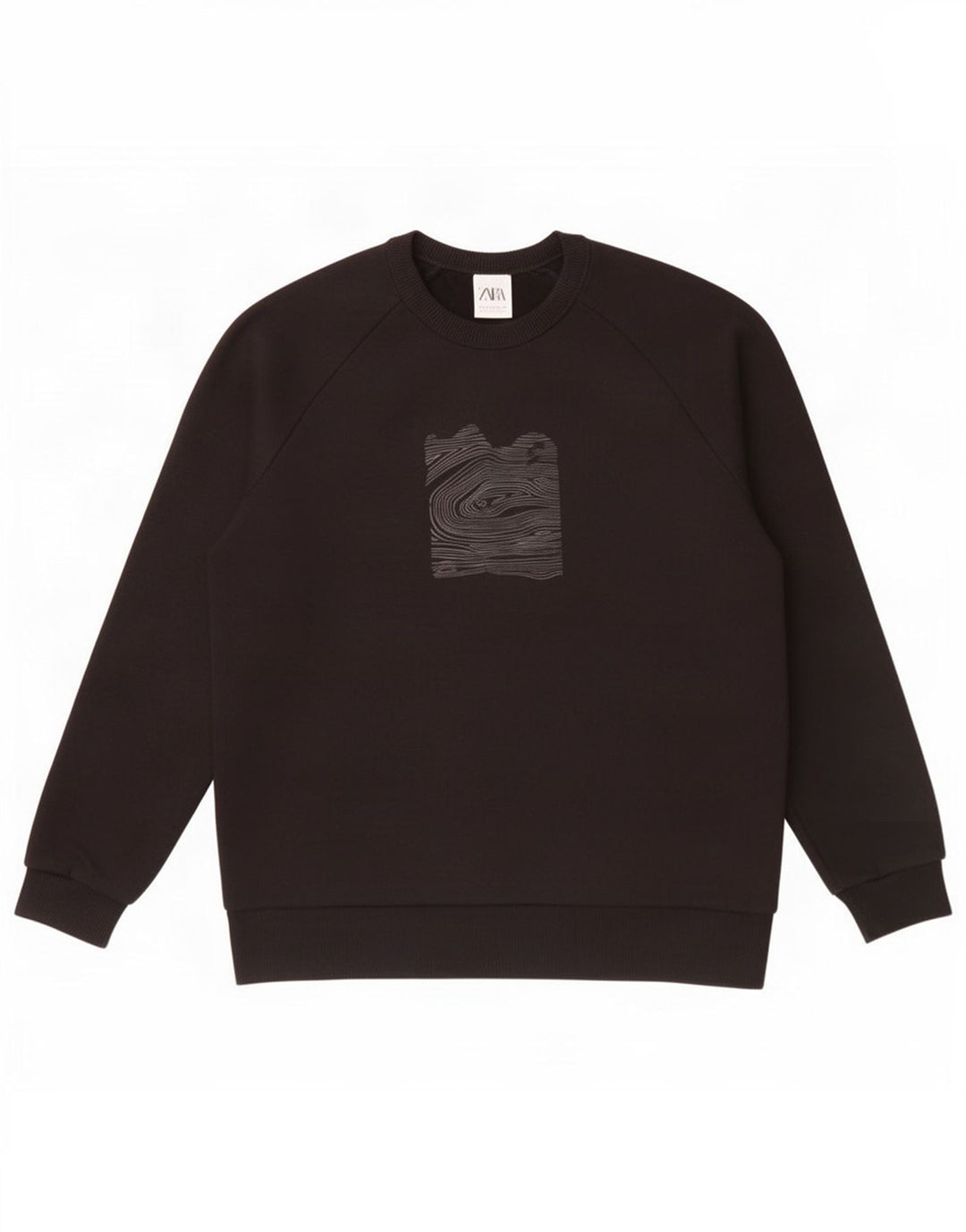 Felpa grafica da uomo Zara in cotone nero medio