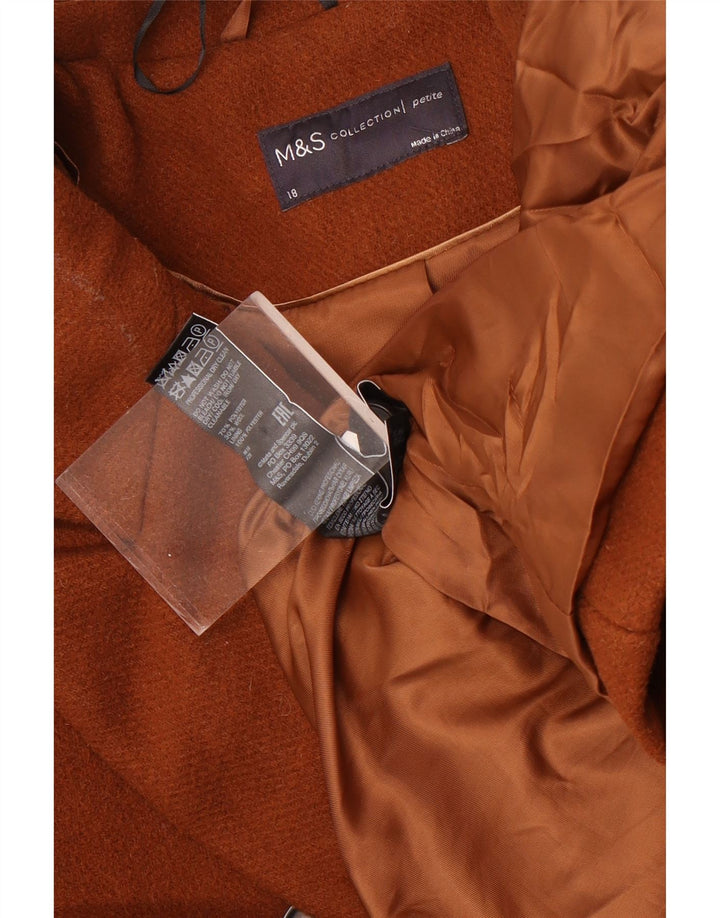 Cappotto doppiopetto oversize da donna Marks & Spencer UK 18 XL Marrone