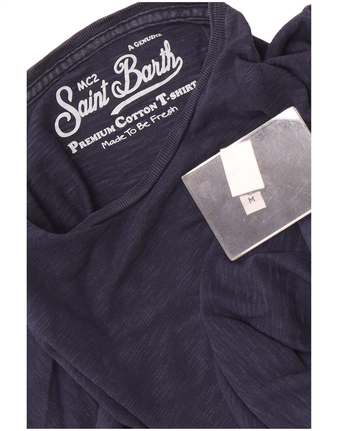 T-shirt da uomo MC2 SAINT BARTH Top medio in cotone screziato blu navy