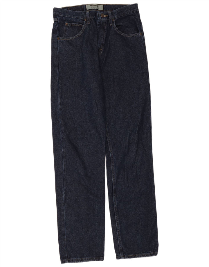 Jeans dritti autentici da uomo Wrangler W30 L34 cotone blu navy