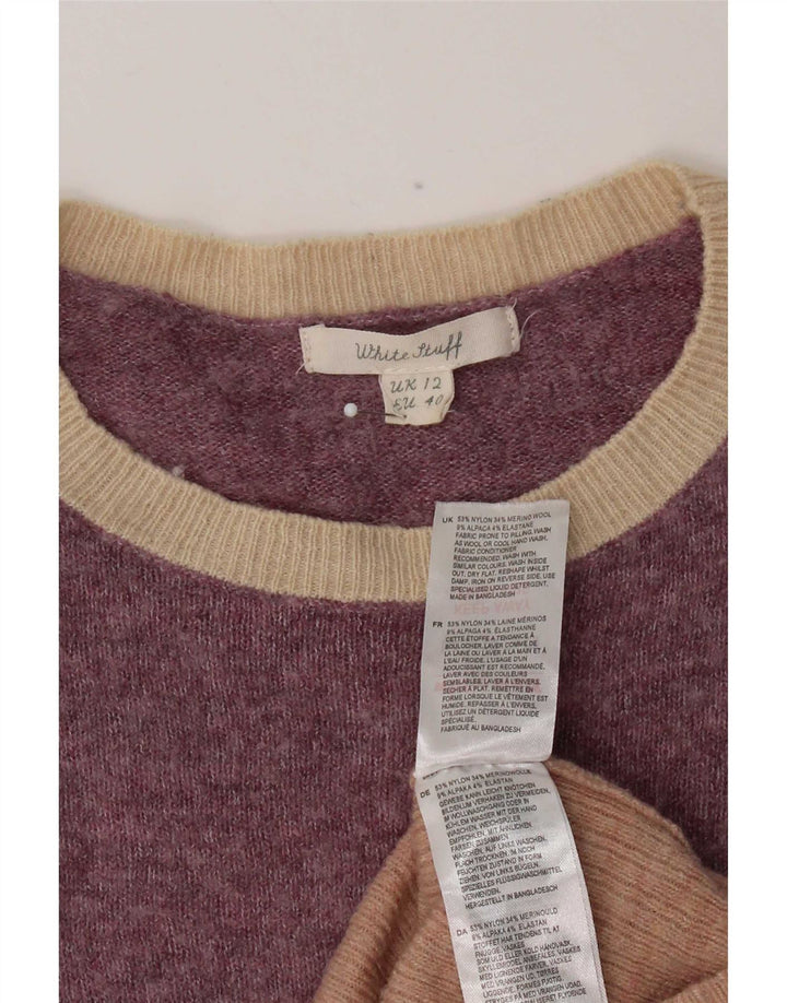Maglione maglione girocollo da donna White Stuff UK 12 Blocco colore viola medio