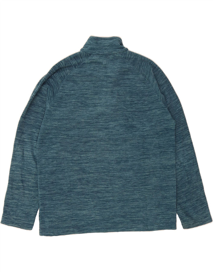 MOUNTAIN WAREHOUSE Mens Zip Neck Fleece Jumper Large Blue Flecked Vintage Mountain Warehouse and Second-Hand Mountain Warehouse from Messina Hembry 