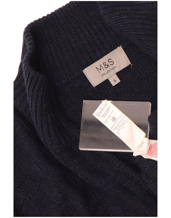 Maglione cardigan da uomo Marks & Spencer piccolo acrilico blu navy