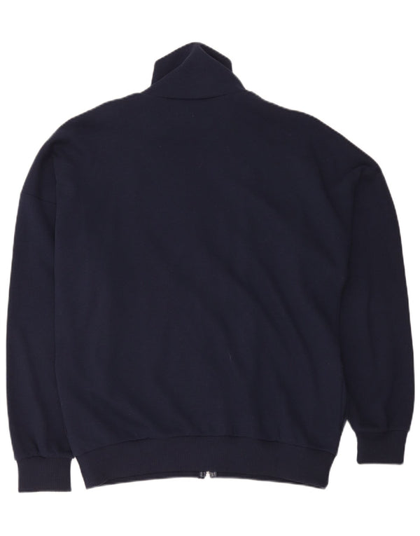 Maglione cardigan da uomo vintage EU 50 cotone color block medio blu navy