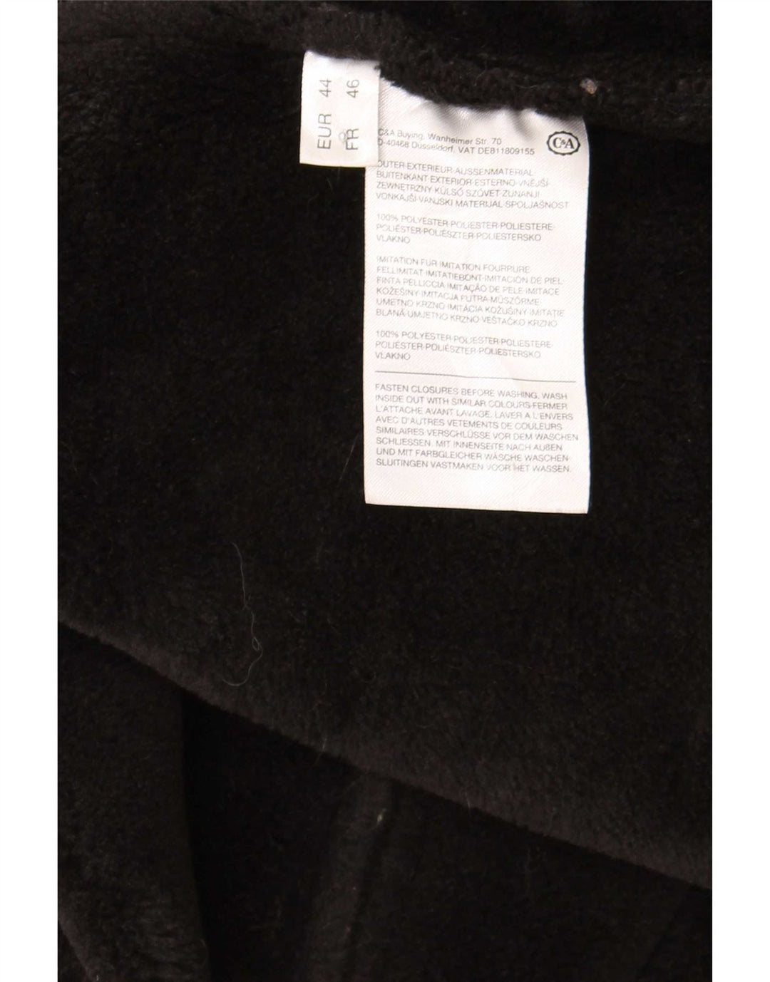 Giacca da motociclista in ecopelle Sherpa da donna C&A EU 44 XL Poliestere nero