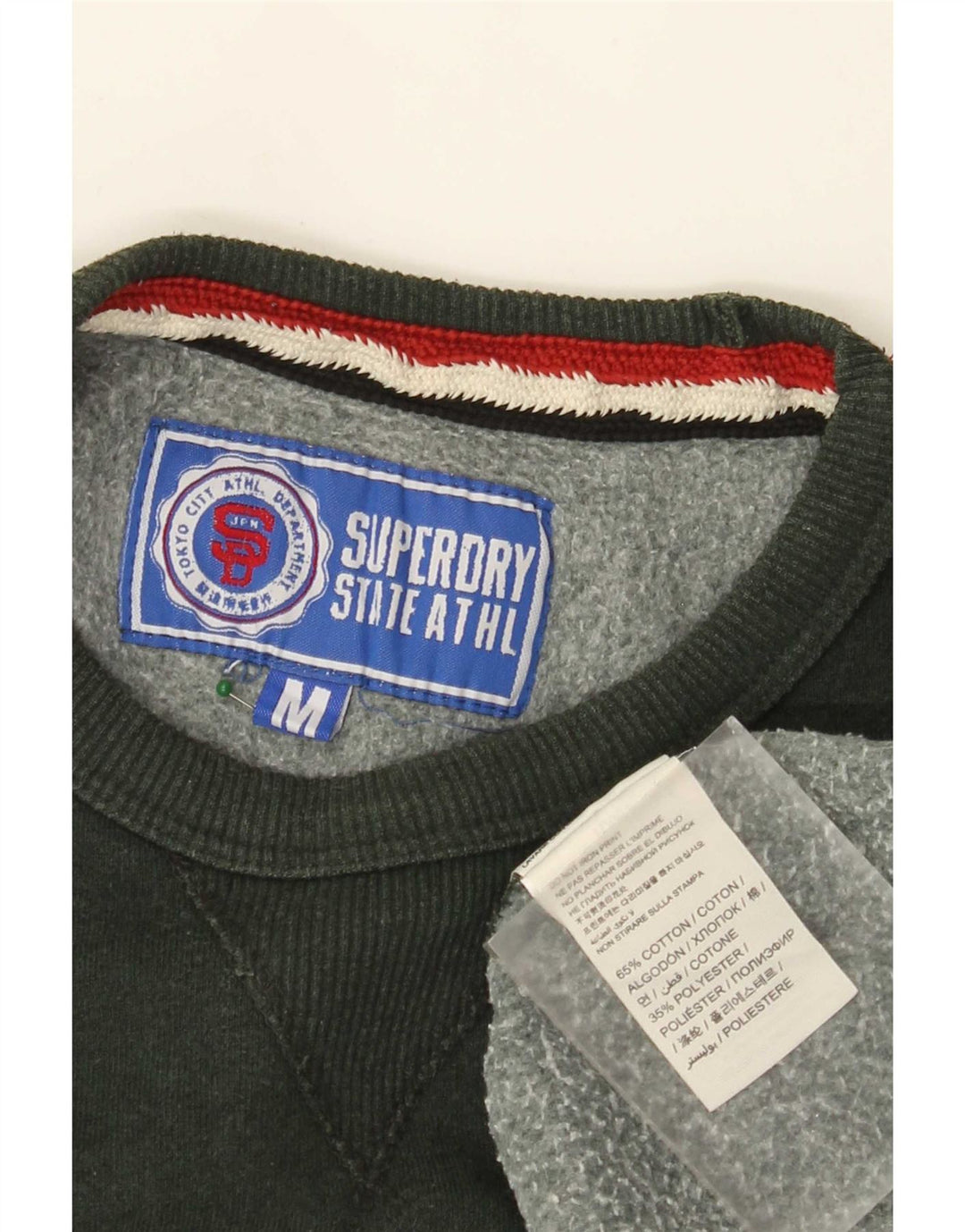 Felpa grafica da uomo Superdry Maglione in cotone verde medio