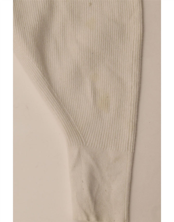 Maglione cardigan oversize da donna Zara UK 16 grande viscosa bianco sporco