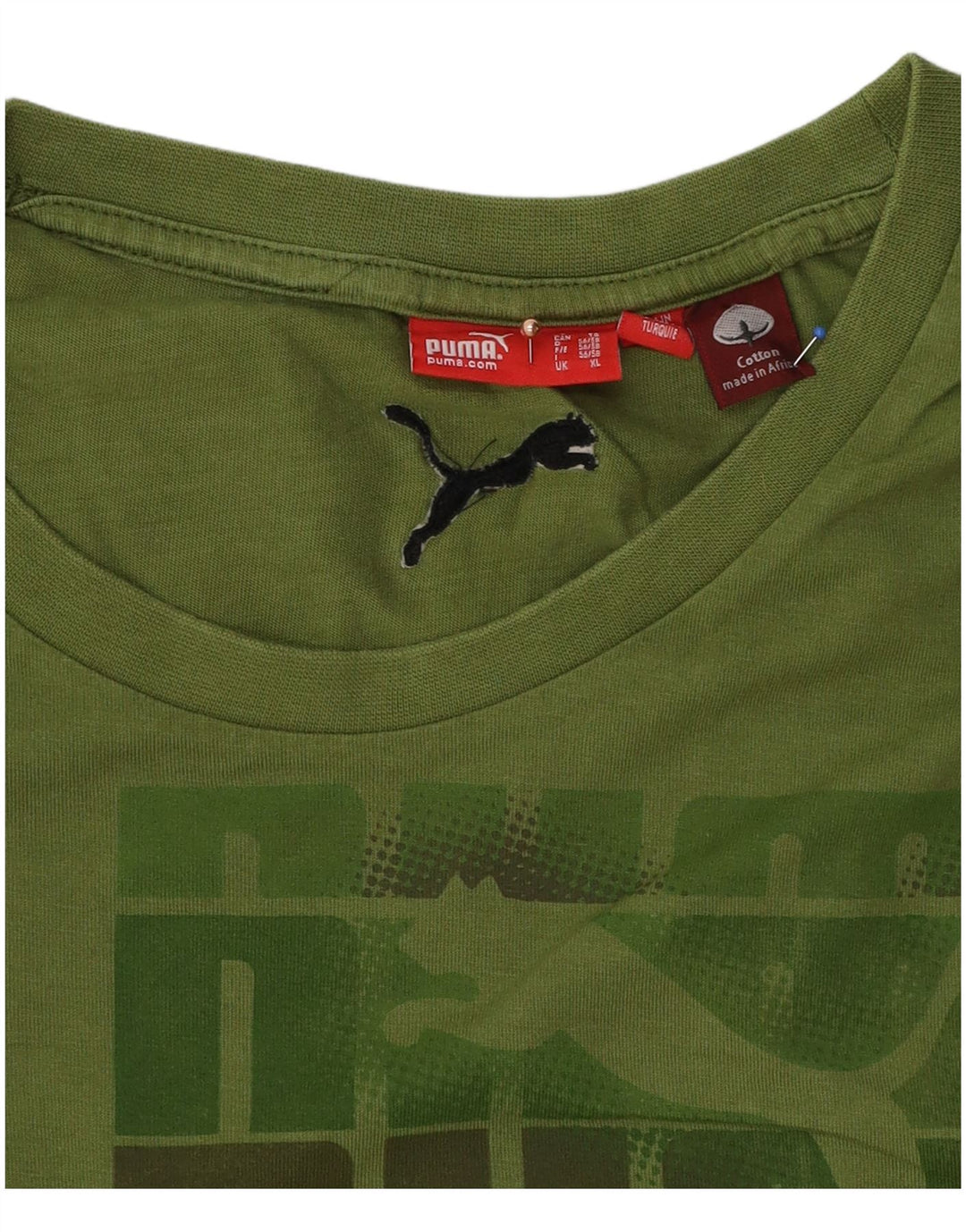 Puma Maglietta grafica da uomo a maniche lunghe XL in cotone verde