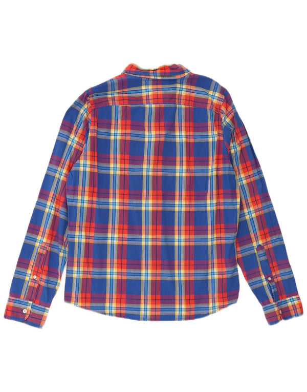 Camicia Hollister da uomo XL in cotone a quadri blu