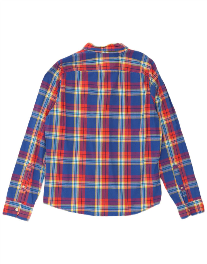 Camicia Hollister da uomo XL in cotone a quadri blu
