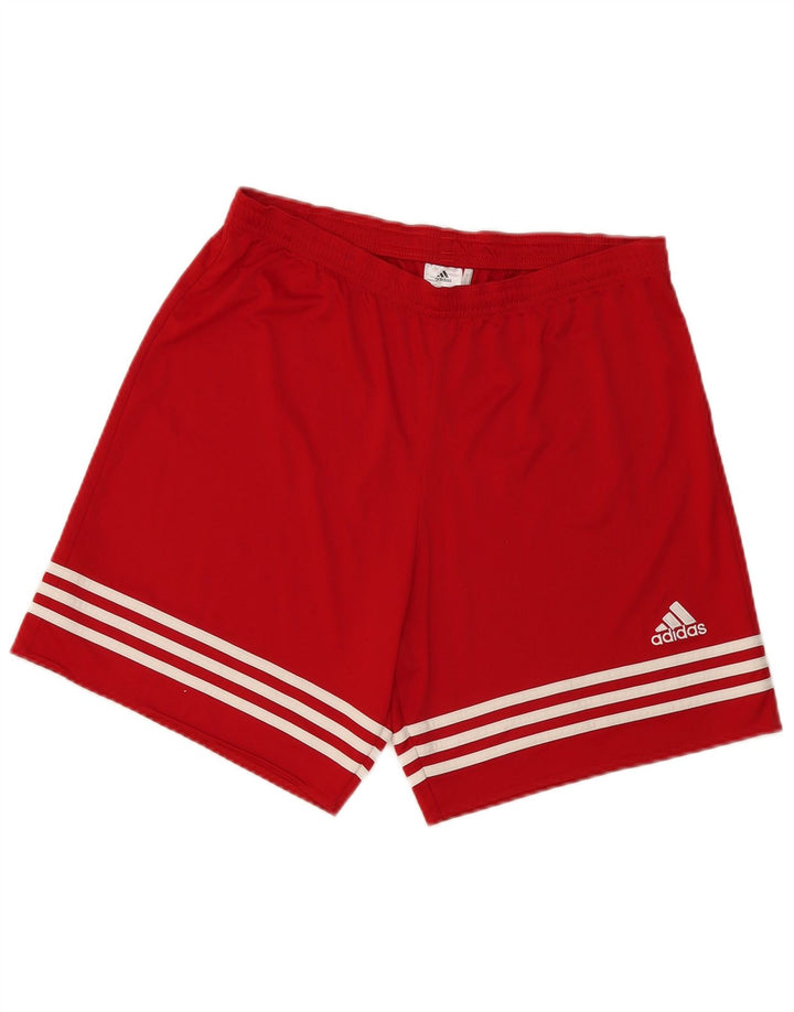 Pantaloncini sportivi Adidas Climalite da uomo di grandi dimensioni in poliestere rosso