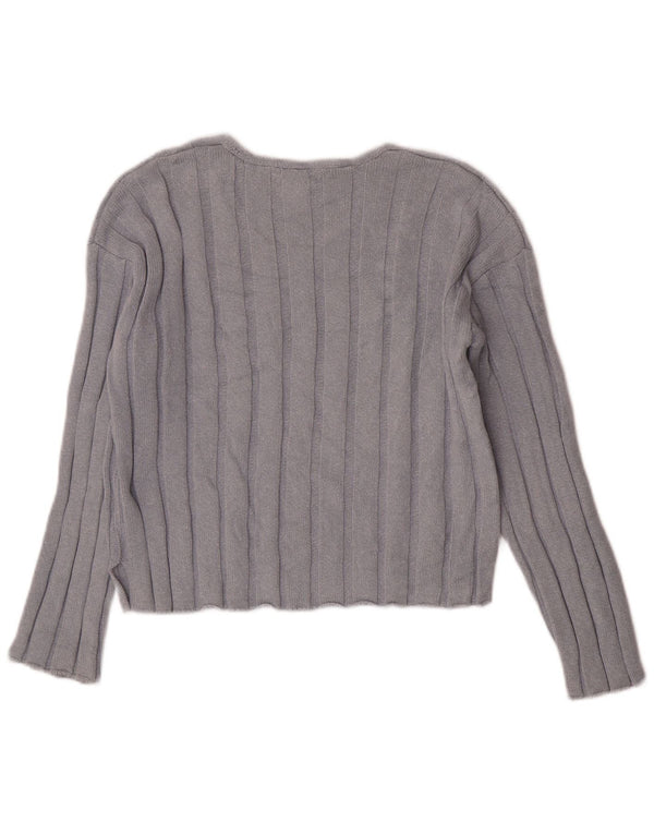 Maglione corto con scollo a V per ragazze Zara 13-14 anni in cotone blu