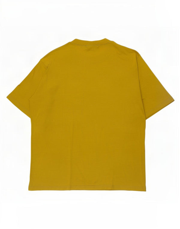 T-shirt vintage da donna Top UK 14 cotone giallo medio