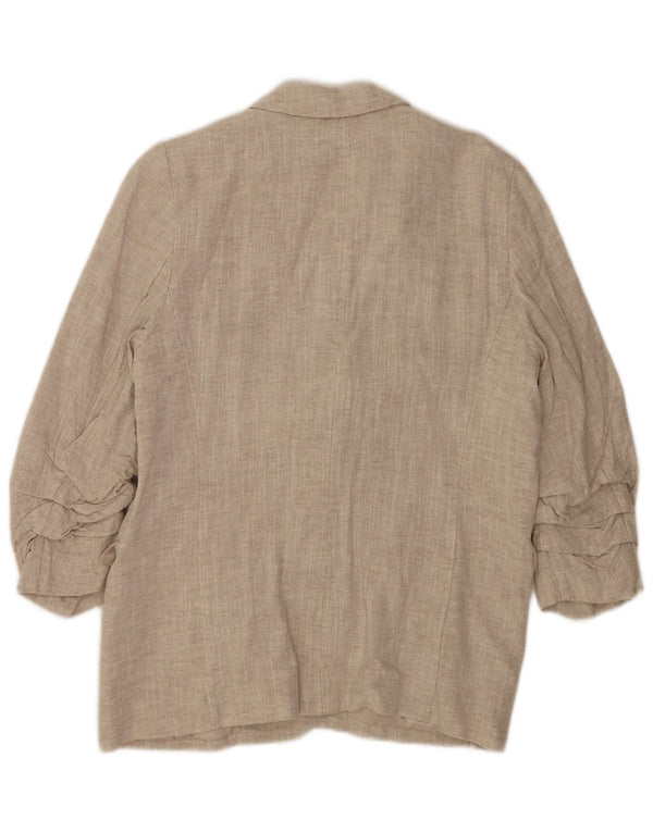 Giacca blazer aperta con maniche a 3/4 Marks & Spencer da donna UK 14 grande Beige