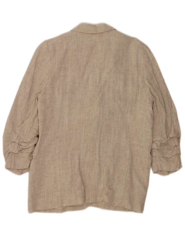 Giacca blazer aperta con maniche a 3/4 Marks & Spencer da donna UK 14 grande Beige