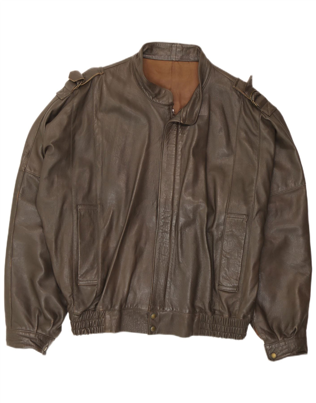 Giacca in pelle vintage da uomo IT 52 XL in pelle marrone