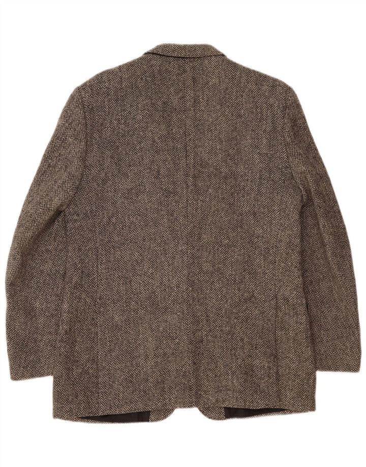 Giacca blazer a 2 bottoni vestibilità regolare da uomo Harris Tweed EU 40 grande lana grigia