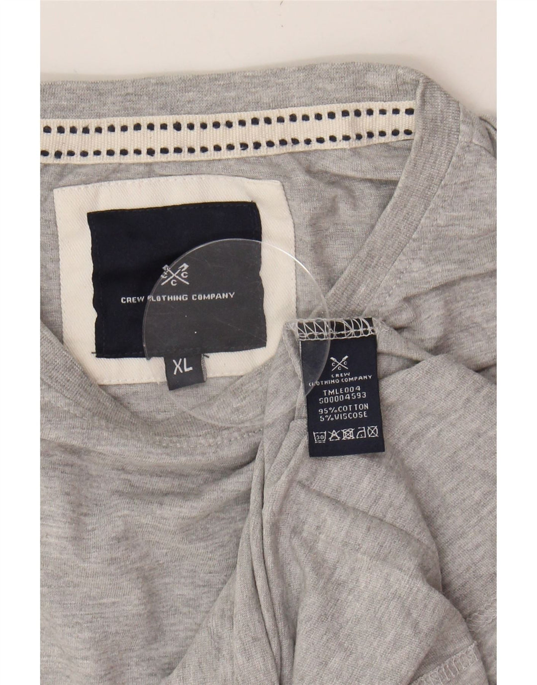 CREW CLOTHING Mens T-Shirt Top XL Grey Cotton Vintage Crew Clothing and Second-Hand Crew Clothing from Messina Hembry 