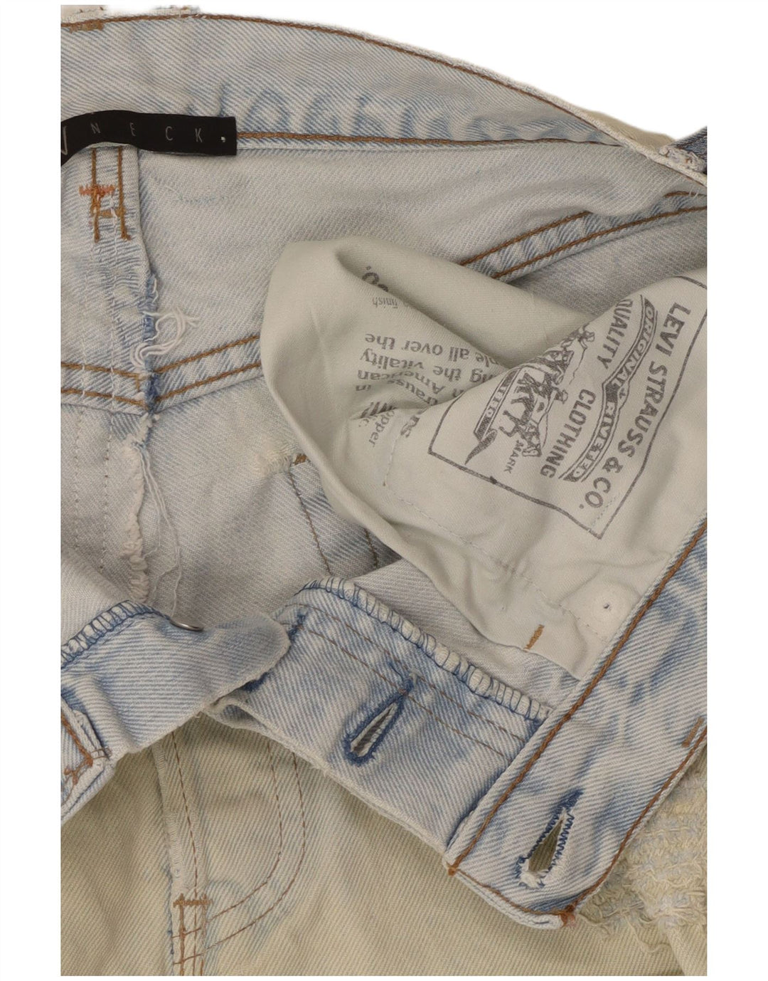 LEVI'S Minigonna in denim invecchiato da donna W28 cotone blu medio