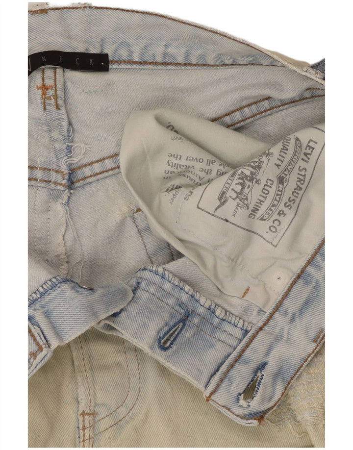 LEVI'S Minigonna in denim invecchiato da donna W28 cotone blu medio