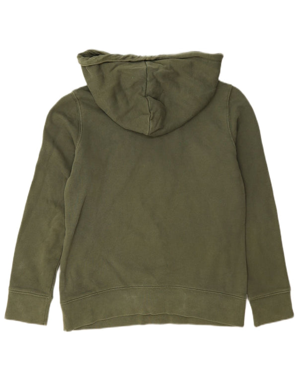 Maglione con cappuccio grafico corto da donna Adidas UK 10 piccolo cotone verde