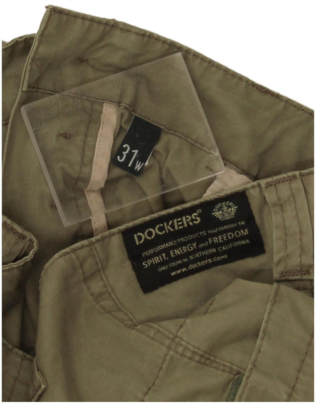 Pantaloncini cargo da donna Dockers W31 cotone kaki medio