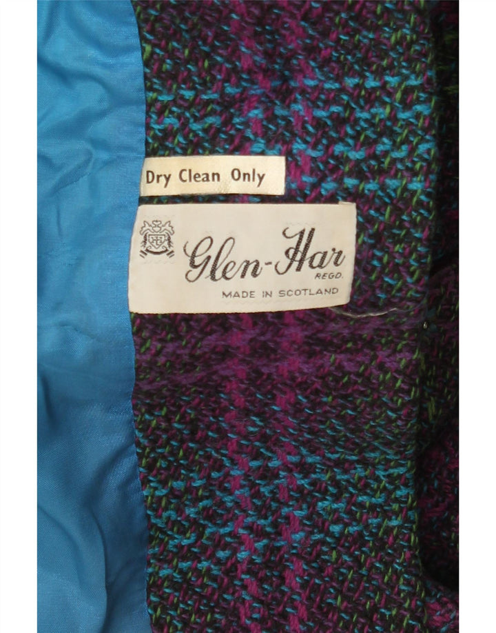 Cappotto da donna vintage UK 14 grande plaid multicolore