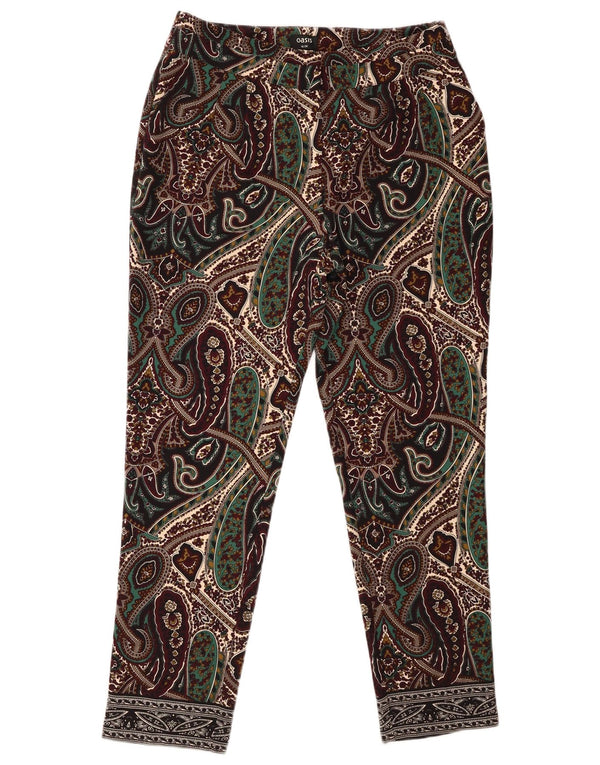 Pantaloni casual slim da donna Oasis UK 10 Small W28 L26 Paisley multicolore