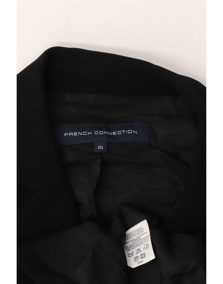Giacca blazer a 3 bottoni da donna French Connection UK 10 piccola in poliestere nero