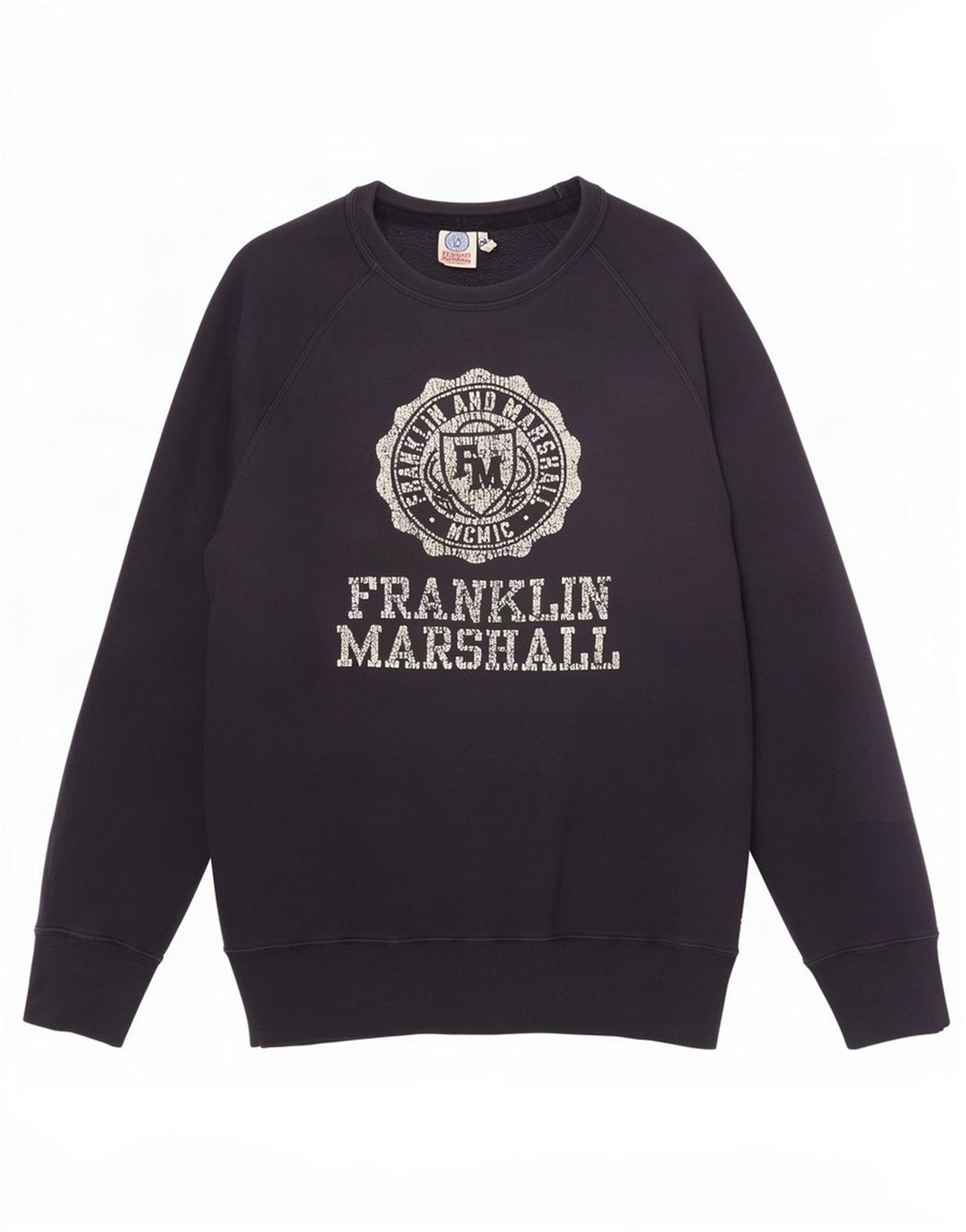 Felpa grafica da uomo Franklin Marshall, maglione medio, blu navy