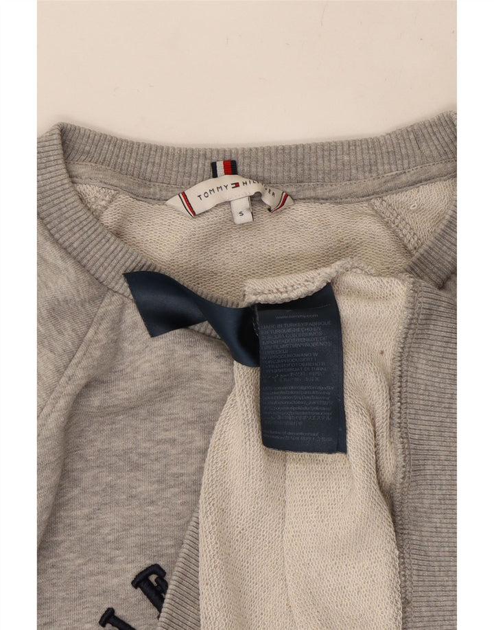 TOMMY HILFIGER Felpa con grafica oversize da donna UK 10 Small Grigio