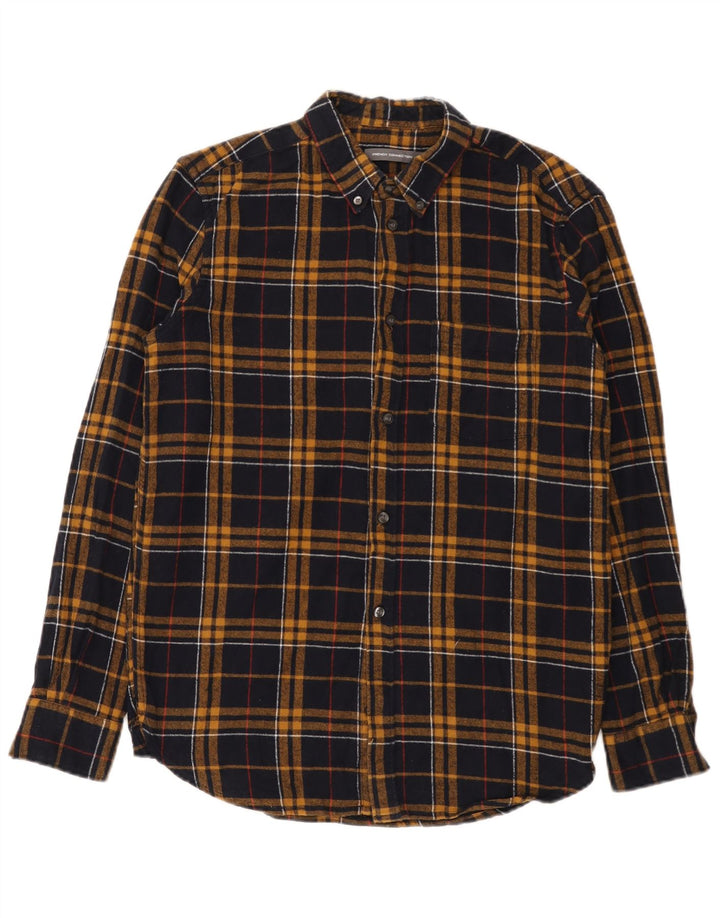 Camicia da uomo in flanella French Connection grande cotone a quadri blu navy